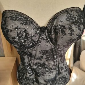 Victoria's Secret Corset -Black -size 34D